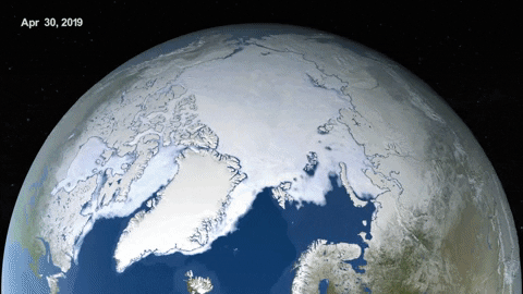 Satellite view of the North Pole - time lapse